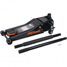 AV Steel Домкрат гидравлический 2 штока, подкатной 3т низкопрофильный, 75-505мм, быстрый подъем AV-951103.Мощный и быстрый подъем. Для сервиса и гаража.Грузоподъемность: 3 тонны - с избытком хватит для работы с легковыми автомобилями, внедорожниками и легкими грузовиками;Низкий профиль: минимальная высота подхвата - 75 мм. Позволяет заехать даже под машины с минимальным клиренсом;2 штока: быстрый подъем;Защита от перегрузки: имеется предохранительный клапан, защищающий от поломки при превышении нагрузкиУниверсальное использование:Преимущества:Компактность и прочностьУдобная и мощная опорная площадкаРезиновый упорПростое управление и плавный ход