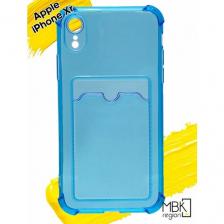 Чехол для карты на Apple iPhone Xr / чехол на айфон хр с усиленными углами прозрачный синий