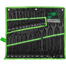 Ключи комбинированные, набор из 25 предметов на полотне от бренда FORSandTUNE — это ручной инструмент, предназначенный для работы с различными резьбовыми соединениями. Комбинированные гаечные ключи являются универсальными, так как совмещают в себе рожковый и накидной ключ одного размера. Накидная часть используется для тугих крепежей, а рожковая — когда нет возможности накинуть ключ сверху, позволяя работать с боковой стороны. Размеры проштампованы с обеих сторон каждого ключа для облегчения идентификации. Ключи изготовлены из углеродистой стали, что значительно увеличивает их устойчивость к механическим нагрузкам. В комплект входит специальное полотно-чехол с кармашками под каждый ключ для удобства хранения и перемещения набора. Размеры ключей: 6,7,8,9,10,10,11,12,12,13,13,14,14,15,16,17,17,18,19,21,22,24,27,30,32 мм.