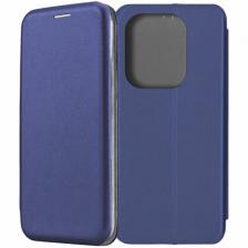Чехол-книжка для POCO M6 Pro синий / подставка, отделение для карт