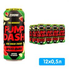 Энергетический напиток Zeromi Pump Dash Арбуз-дыня 0.5 литра, ж/б, 12 шт. в уп.