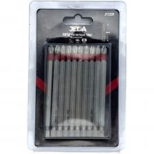 Бита J11339 PH2 x 100 мм. в наборе из 10 штук предназначена для работы с шуруповертами при монтаже/демонтаже крепежа, имеющего крестообразный шлиц PH2. Закрепляется в патроне инструмента при помощи шестигранного хвостовика на 1/4 дюйма. Бита изготовлена из стали марки S2, что обеспечивает высокую надёжность инструмента и низкий порог обратимой деформации. Имеет высокую производительность и увеличенный ресурс при интенсивных нагрузках. Магнитный наконечник биты обеспечивает удобство работы с крепежом. 