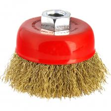 Чашеобразная кордщетка для ушм Кордщетка чашеобразная Flex 207-103 (85 мм; M14; гофрированная латунированная проволока) для УШМ HAMMER 32435