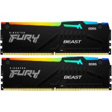 Оперативная память Kingston DDR5 64GB (2x32GB) 6000MHz FURY Beast Black RGB (KF560C30BBEAK2-64)