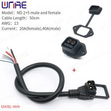 Разъем для аккумулятора скутера, электрического велосипеда, 30-50A, IP67, 2 + 5 2 + 0, водонепроницаемый штекер, зарядный порт для электрического велосипеда, штекерные аккумуляторы