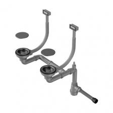 Сифон для двухчашевых кухонных моек Omoikiri 4956498 темный хром, вороненая сталь