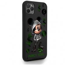 Черный силиконовый чехол MustHaveCase для iPhone 11 Pro Max Богатый Мышонок для Айфон 11 Про Макс Противоударный
