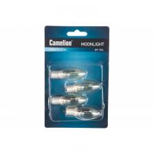 Camelion DP-704 (Зап.лампа накаливания для ночников, прозрачная, BL-4, 220V, 7W, Е14) (упак. 4 шт.), цена за 1 упак.