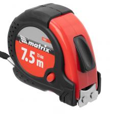 Рулетка Matrix Status magnet fixation 31031, 7,5 м х 25 мм, обрезиненный корпус, зацеп с магнитом