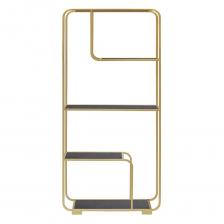 Стеллаж GreenWeen SIENA, золотой каркас, полки керамика Antracite, 800х300х1730, GW-ST-SIENA-G-KA