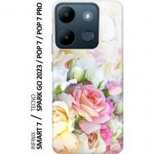 Силиконовый чехол Нежные розы на Infinix Smart 7 / Tecno Spark Go 2023 / Pop 7 / Pop 7 Pro / Инфиникс Смарт 7 / Текно Спарк Го 2023