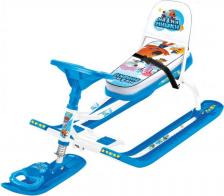 Снегокат Ника Тимка Спорт 4-1 (МИ-МИ-МИШКИ на голубом) рама белая высота 440 мм. ТС4-1/ММ1