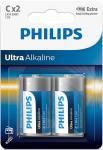 Батарейка Philips Ultra Alkaline, щелочная, 2C, в блистере (LR14E2B/97)