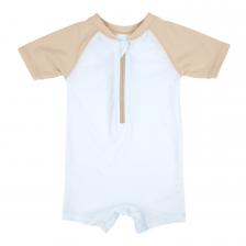Детский цельный рашгард Leveret, цвет Beige & White
