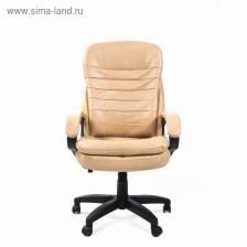 Кресло офисное Chairman 795 LT, с мягкими подлокотниками, на колёсиках, экокожа, цвет бежевый