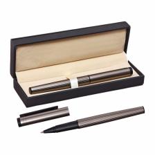 Ручка подарочная роллер, в кожзам футляре, «Грань» корпус бронза/черный