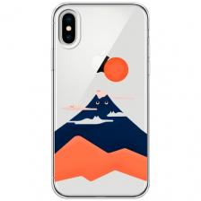 Чехол на Apple iPhone X / Айфон X с принтом Кот-гора, прозрачный