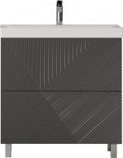 Тумба под раковину без столешницы Velvex Edge 80.2Y напольная, графит