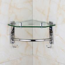 Двухъярусная стеклянная полка для ванной комнаты