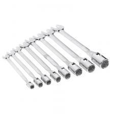 Наборы комбинированных гаечных ключей Набор ключей комбинированных Hortz 121368, торцевых, шарнирных, удлиненных, 8 шт. (8-22)