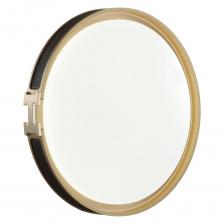 Светильник 7667/DL линии FAVEMO BLACK состоит из металлического основания (базы) и пластикового рассеивателя. Материал рассеивателя - высококачественный пластик марки PMMA 2.0 белого цвета с матовой поверхностью. Пластик обеспечивает светильнику равномерное рассеивание и хорошее светопропускание. Форма плафона: круглая, декорирована ободом из искусственной кожи черного цвета. Обод украшен декоративной вставкой в виде пряжки ремня из пластика, цвет золото. Степень защиты IP43 позволяет использовать светильник в определенных зонах влажных помещений. В комплект входит заменяемый LED модуль с линзами, мощностью 48Вт, которая соответствует лампе накаливания 460Вт. Источник света имеет комфортную цветовую температуру 4000К (белый свет).