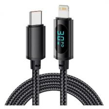 Кабель для Apple, Type-C/Lightning, 3 А, Power Delivery 30 Вт, с LED дисплеем, 1 м (18-7068)