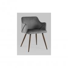 Стильный и мягкий кухонный стул имеет широкую эргономичную спинку и удобные подлокотники. Обивкой послужила высококачественная плотная ткань. Ножки металлические с принтом под дерево. Высота подлокотников от пола - 63,5 см.