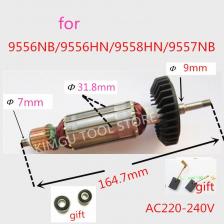 Ротор якоря AC220-240V для MAKITA 515613 -9 518870 -8 510107 -9 9558NB 9556NB 9556HN 9558HN 9557NB 9557HN 9556HNG 9558NBR