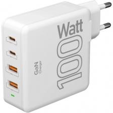 Сетевое зарядное устройство LYAMBDA SLT-100, 2xUSB-A, 2xUSB-C, 100Вт, 5A, белый