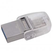 Флешка Kingston DataTraveler microDuo 3C 64 ГБ, серебристый