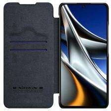 Кожаный чехол-книжка Nillkin Leather Qin Pro c защитой камеры для Poco X4 Pro 5G черный