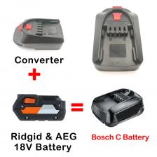 Переходник для литий-ионного аккумулятора Ridgid & AEG 18 в Bosch PBA, преобразователь для электроинструмента Bosch C