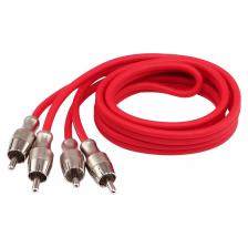 Дополнительная техническая информация: Межблочный RCA-кабель. 2 канала. Проводник — бескислородная медь (OFC). Коаксиальный. Двойной экран. Металлические никелированные разборные RCA коннекторы. Гибкая ПВХ-изоляция красного цвета.