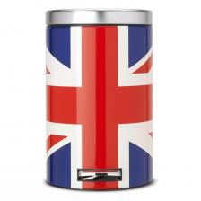 Мусорный бак Brabantia Union Jack, с педалью, 12 л (479748)