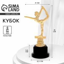 Кубок, наградная фигура «Гимнастика», подставка пластик черная, 19x9x6.5 см
