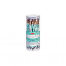 Карандаш чернографитный HATBER набор круглый корпус черный, дерево 72 шт 065295 для черчения, рисования и письма. Хорошо и ровно точится. Проклеен по всей длине корпуса. Прочный грифель твердостью HB. С встроенным ластиком. Заводская заточка.