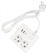 Сетевые фильтры Powercube Power Cube сетевой фильтр c USB, форма квадрат, 1,9 метра, USB-порты:Type-A: 2 шт,Type-C: 1 шт.зарядка 3.5А/20вт, 2 розетки с заземлением, 16А/3,5кВт, cечение провода: 3х1,0мм2, белый, 2 года гарантии [PC-1-2M]