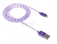Кабель Canyon, USB - Lightning 8-pin, оплетка нейлон, 1м, Фиолетовый CNE-CFI3P Кабель Canyon, USB - Lightning 8-pin, оплетка нейлон, 1м, Фиолетовый CNE-CFI3P