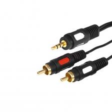 Шнур Rexant Stereo Plug 3,5 мм, 2 RCA, 3 м, 10 шт (17-4234)
