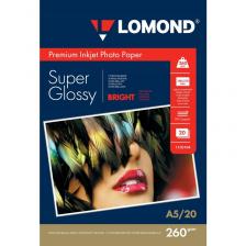 Фотобумага для цветной струйной печати Lomond односторонняя (глянцевая, А5, 260 г/кв.м, 20 листов, артикул производителя 1103104)