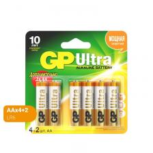 Батарейки GP Ultra пальчиковые AA LR6 (6 штук в упаковке)