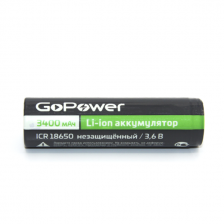 Аккумулятор Li-ion GoPower 18650 (Pan. NCR18650B) BL1 3.6V 3400mAh с защитой