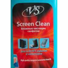 Чистящие средства VS салфетки "Screen Clean", для LCD/TFT экранов и мониторов, в тубе, 100шт. VSCA-T/SC-100