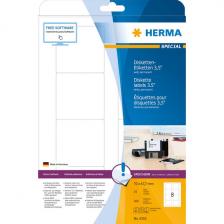 HERMA 4355 Этикетки самоклеющиеся для Дискет Бумажные А4, 70.0 x 67.7, цвет: Белый, клей: перманентный, для печати на: струйных и лазерных аппаратах, в пачке: 25 листов/200 этикеток