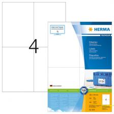 HERMA 4676 Этикетки самоклеющиеся Бумажные А4, 105.0 x 148.0, цвет: Белый, клей: перманентный, для печати на: струйных и лазерных аппаратах, в пачке: 100 листов/400 этикеток – фото 1