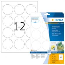 HERMA 5067 (круглые) Этикетки самоклеющиеся Бумажные А4, д. 60 мм, цвет: Белый, клей: не перманентный (removable - обладает свойствами стикера), для печати на: струйных и лазерных аппаратах, в пачке: 25 листов/300 этикеток – фото 1