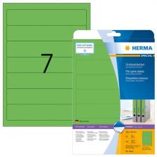 HERMA 5094 (для папок) Этикетки самоклеющиеся Бумажные А4, 192.0 x 38.0, цвет: Зеленый, клей: перманентный, для печати на: струйных и лазерных аппаратах, в пачке: 25 листов/175 этикеток – фото 1