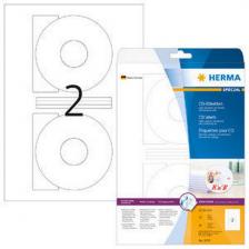 HERMA 8968 Этикетки самоклеющиеся для CD-дисков Полиэстровые А4, д. 116 мм, цвет: Прозрачные, клей: перманентный, для печати на: лазерных аппаратах, в пачке: 25 листов/50 этикеток