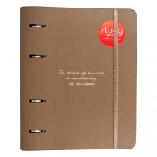 Тетрадь общая, Infolio Study, 175х212 мм, 120 л., клетка, кольцевой механизм. Коллекция "Quote", какао