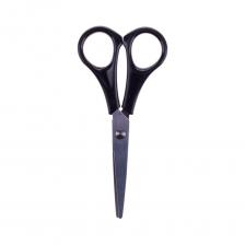 Ножницы Office Space 13,7см, черные ручки, ПВХ чехол с европодвесом S137B_6710